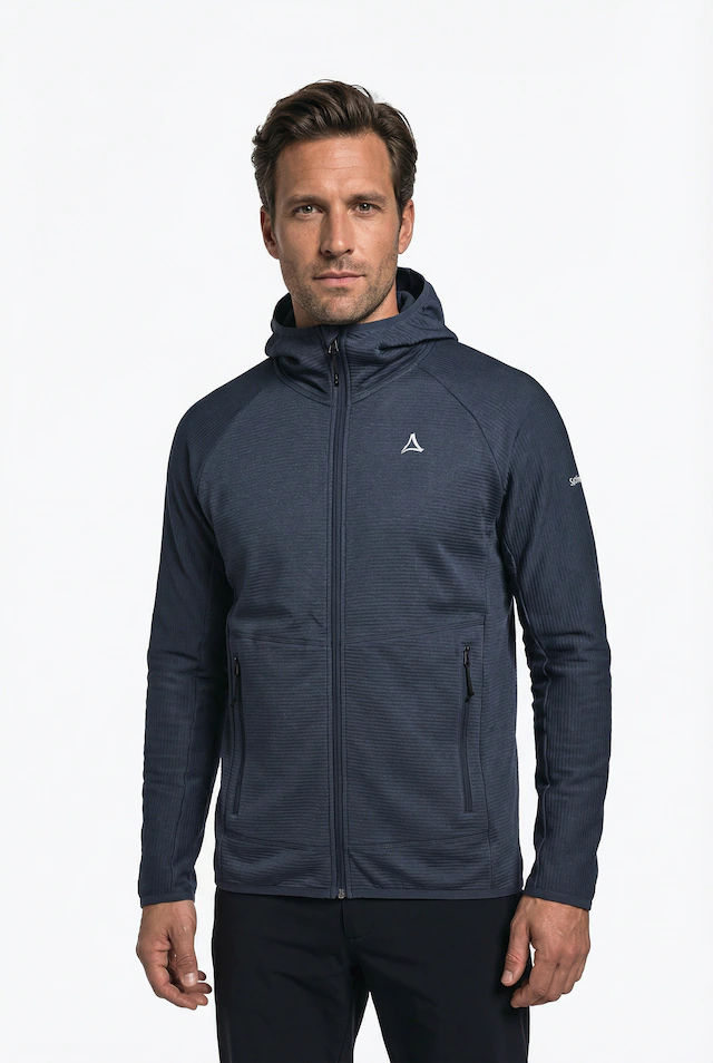 Schöffel Fleecejacke »Fleece Hoody Style Cascata MNS« mit Kapuze Übergangsjacke für sportliche Aktivitäten, wärmend und atmungsaktiv
