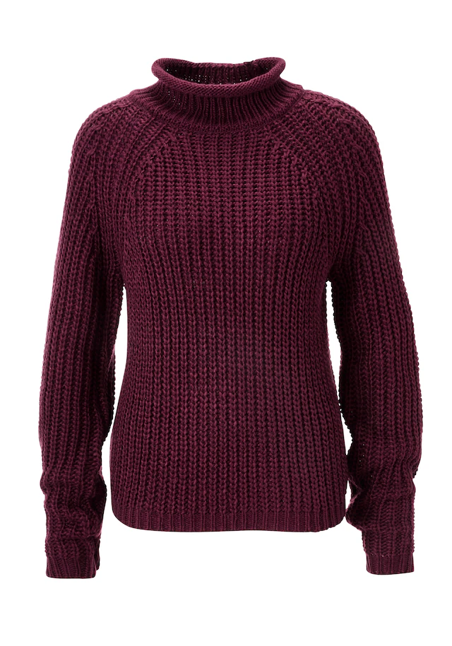 Aniston CASUAL Strickpullover mit Rollkante am Stehkragen