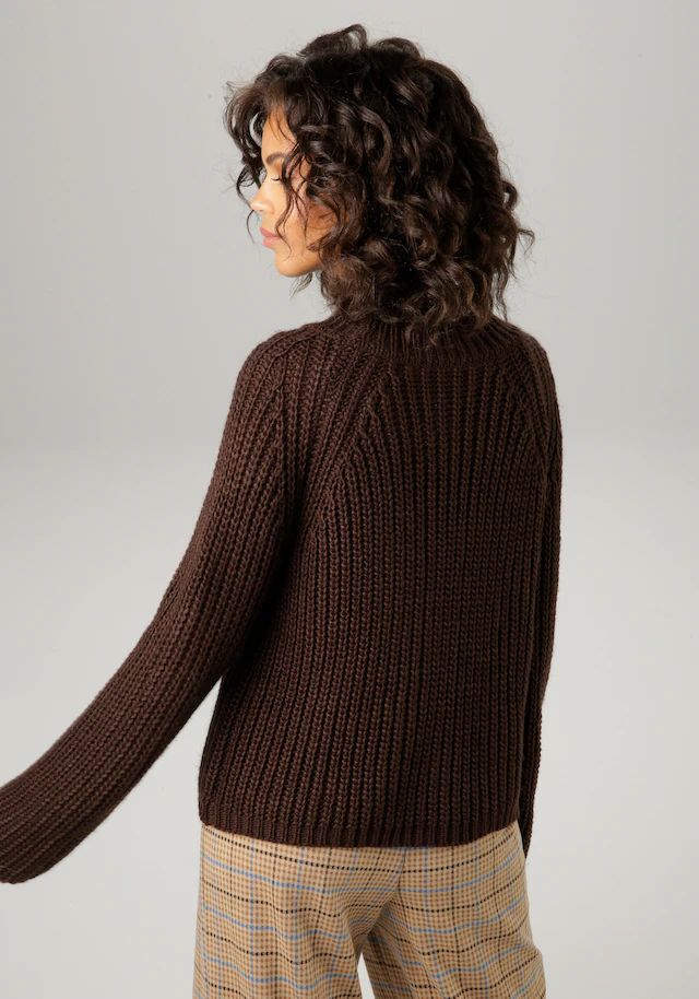 Aniston CASUAL Strickpullover mit Rollkante am Stehkragen