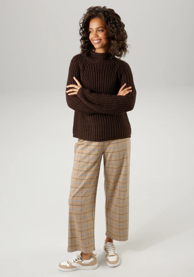 Aniston CASUAL Strickpullover mit Rollkante am Stehkragen
