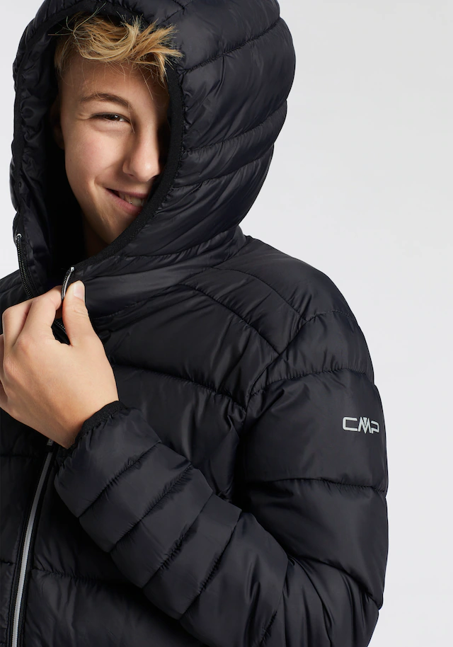 CMP Steppjacke »KID JACKET FIX HOOD« mit Kapuze mit Kapuze, winddicht, wasserabweisend, aus Polyester