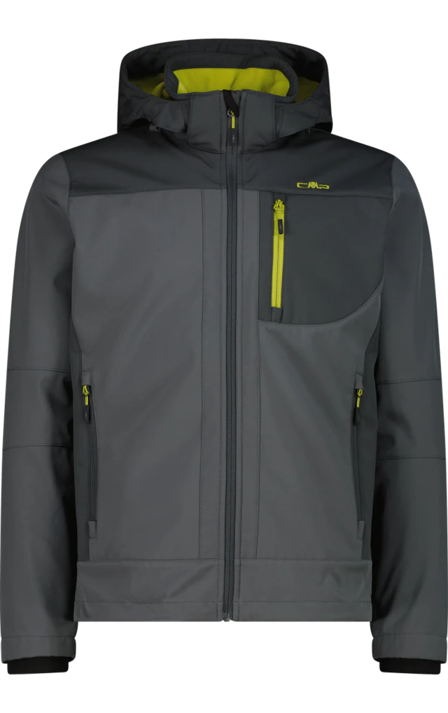CMP Softshelljacke »MAN JACKET ZIP HOOD« mit Kapuze mit Eingrifftaschen und Brusttasche, windabweisend, atmungsaktiv