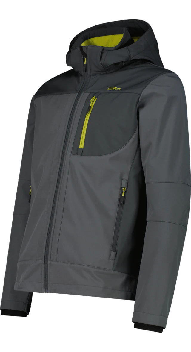 CMP Softshelljacke »MAN JACKET ZIP HOOD« mit Kapuze mit Eingrifftaschen und Brusttasche, windabweisend, atmungsaktiv
