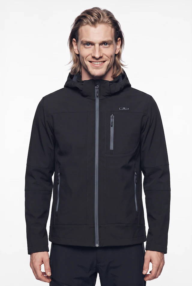 CMP Softshelljacke »MAN JACKET ZIP HOOD« mit Kapuze mit Eingrifftaschen und Brusttasche, windabweisend, atmungsaktiv
