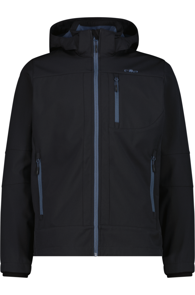 CMP Softshelljacke »MAN JACKET ZIP HOOD« mit Kapuze mit Eingrifftaschen und Brusttasche, windabweisend, atmungsaktiv