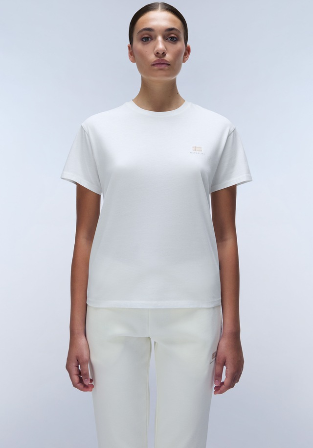 Napapijri T-Shirt »S-NINA 941 BLACK BEAUTY« mit klassischem Rundhalsausschnitt, aus Baumwolle in Single Jersey