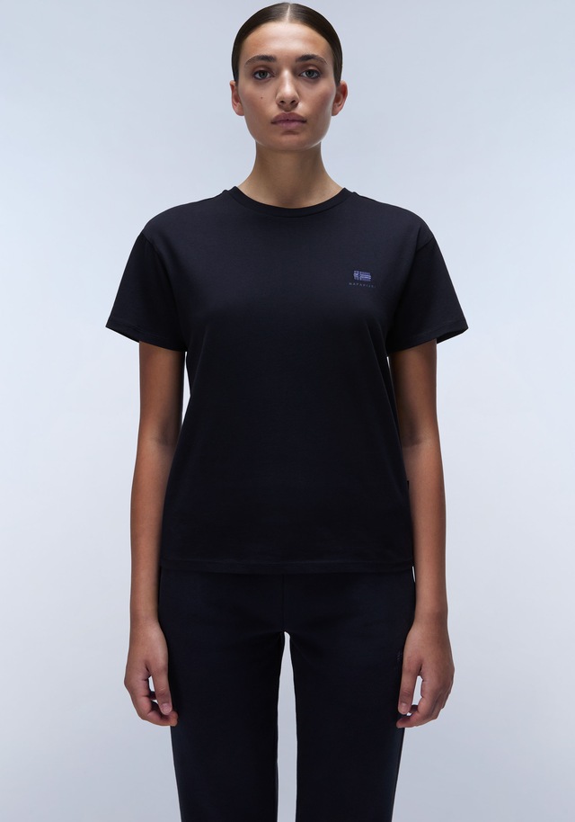 Napapijri T-Shirt »S-NINA 941 BLACK BEAUTY« mit klassischem Rundhalsausschnitt, aus Baumwolle in Single Jersey