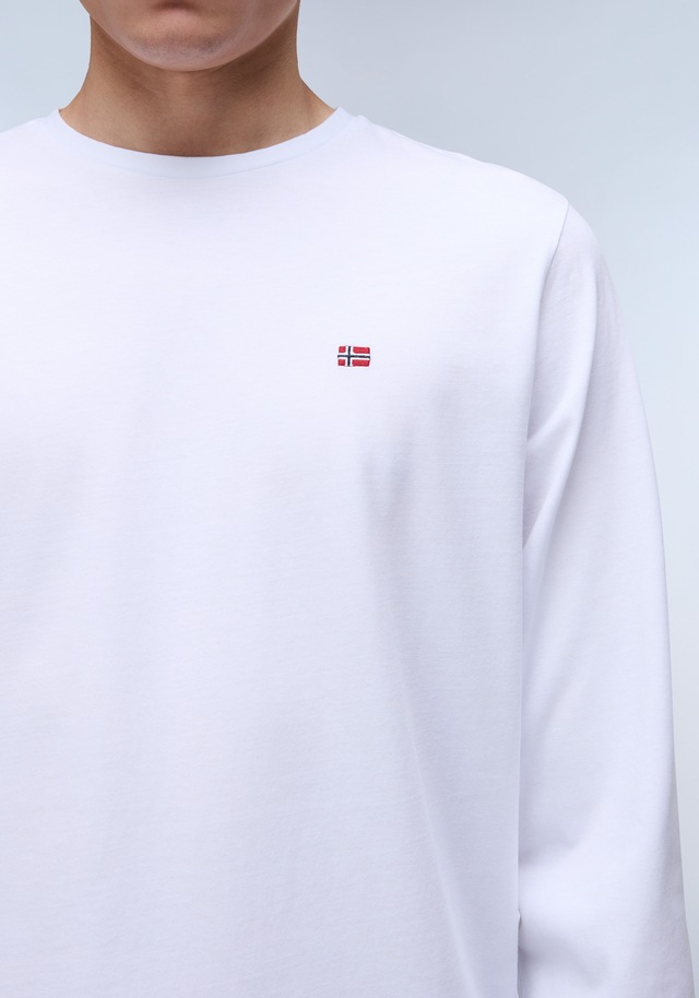 Napapijri Langarmshirt »SALIS« Langarmdesign, unifarbenes Design, mit Markenlabel, aus Baumwolle