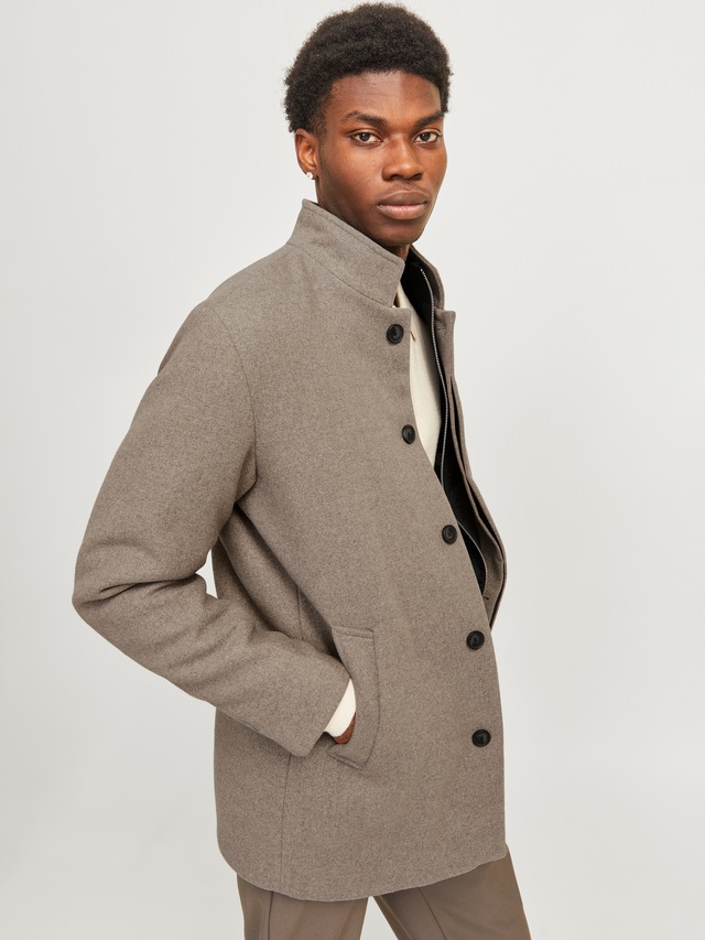 Jack & Jones Wolljacke »JJEHARRISON WOOL JACKET SN« Materialmix, regular fit
