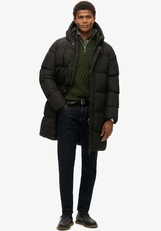 Superdry Steppjacke »HOODED SPORTS PUFFER MID JKT« mit Kapuze Kunstfaser, relaxed fit
