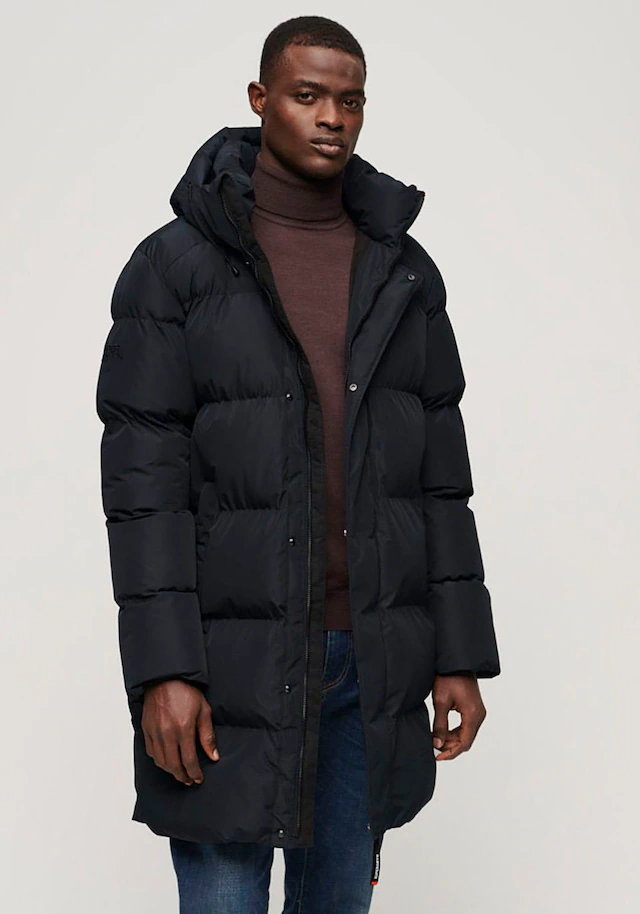 Superdry Steppjacke »HOODED SPORTS PUFFER MID JKT« mit Kapuze Kunstfaser, relaxed fit