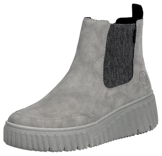 Rieker Chelseaboots , Schlupfboots, Keilstiefelette mit Anziehlasche