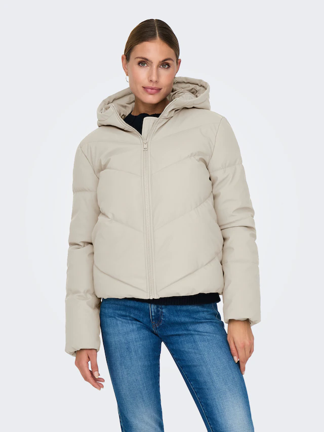 JDY Steppjacke »JDYARNHEM WATER REP SHORT PUFFA OTW NOOS« mit Kapuze
