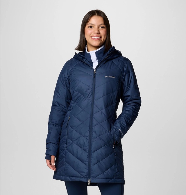 Columbia Steppmantel »Heavenly Long Hooded Jacket« mit Kapuze und hochschließendem Kragen