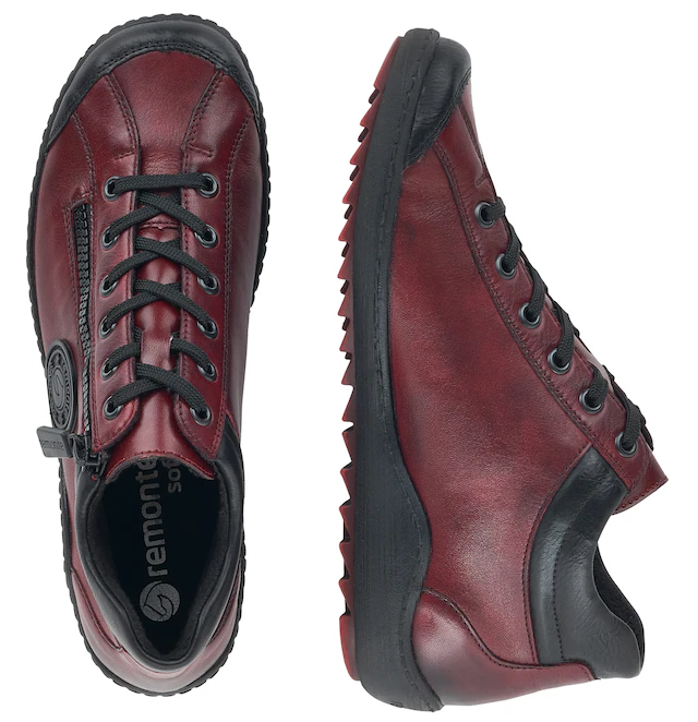 Remonte Schnürboots , Flats, Komfortschuh, Boots mit seitlichem Reißverschluss