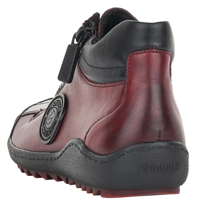 Remonte Schnürboots , Flats, Komfortschuh, Boots mit seitlichem Reißverschluss