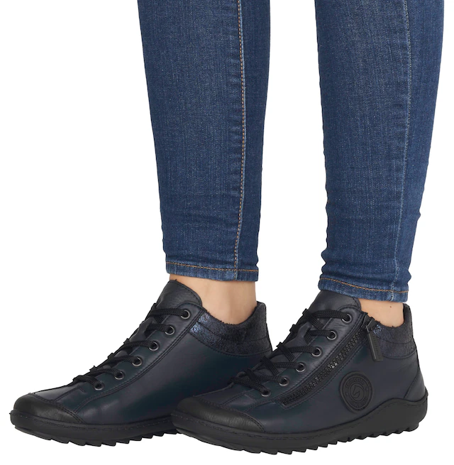 Remonte Schnürboots , Flats, Komfortschuh, Boots mit seitlichem Reißverschluss