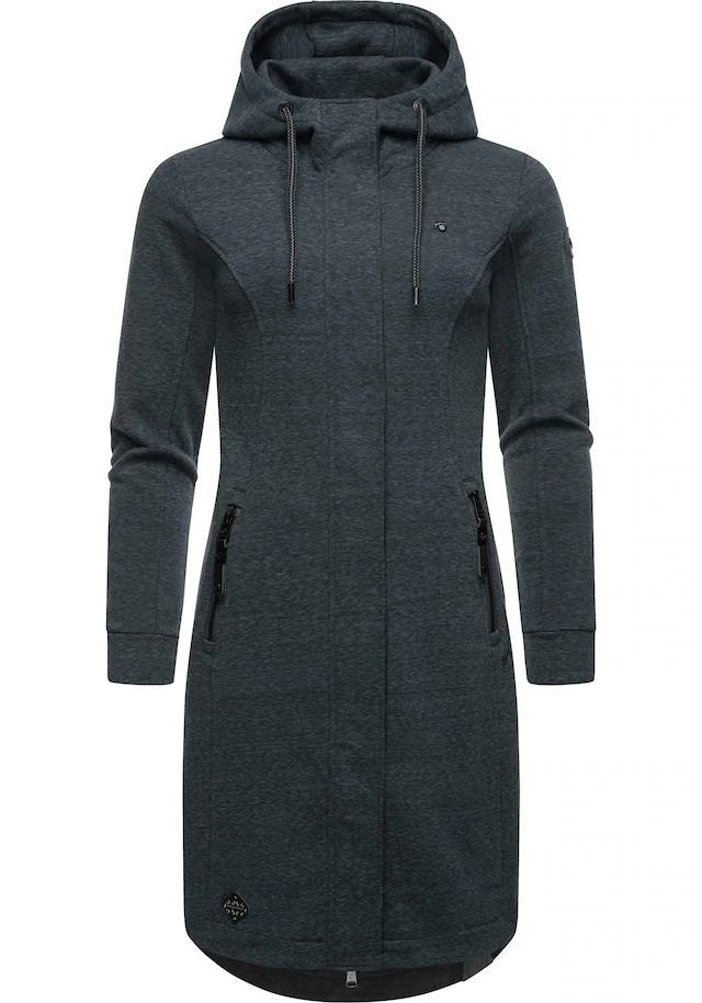 Ragwear Kurzmantel »Letti Long« Übergangsjacke aus Fleece mit Kapuze