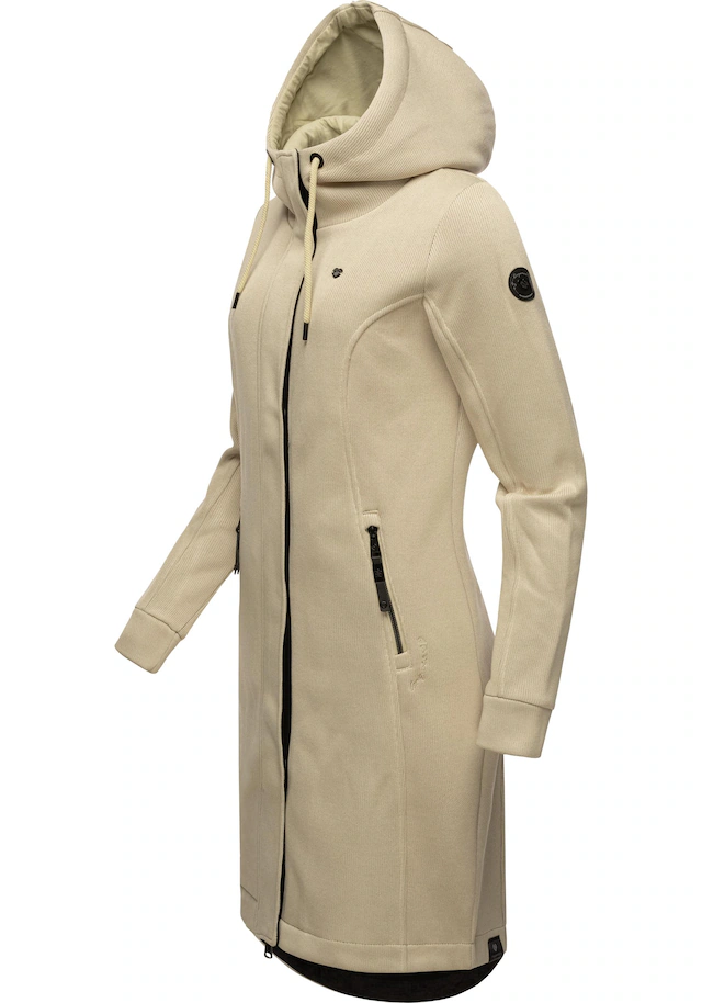 Ragwear Kurzmantel »Letti Long Bonded« Übergangsmantel aus Rippstrick mit Kapuze