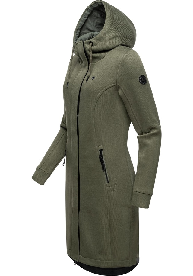 Ragwear Kurzmantel »Letti Long Bonded« Übergangsmantel aus Rippstrick mit Kapuze