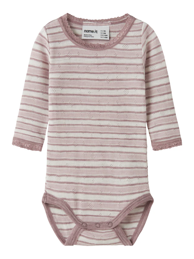 Name It Langarmbody »NBFWANG WOOL NEEDLE LS BODY NOOS« Wolle