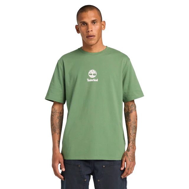 Timberland T-Shirt »Print Stack Logo Short Sleeve Tee« Kurzarm-Design, mit Rundhalsausschnitt mit Rippbündchen, aus Baumwolle