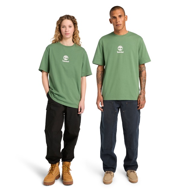 Timberland T-Shirt »Print Stack Logo Short Sleeve Tee« Kurzarm-Design, mit Rundhalsausschnitt mit Rippbündchen, aus Baumwolle