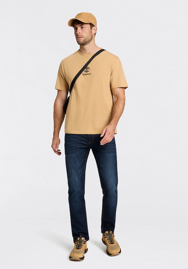 Timberland T-Shirt »Print Stack Logo Short Sleeve Tee« Kurzarm-Design, mit Rundhalsausschnitt mit Rippbündchen, aus Baumwolle