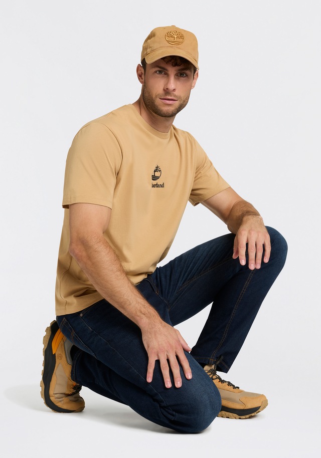 Timberland T-Shirt »Print Stack Logo Short Sleeve Tee« Kurzarm-Design, mit Rundhalsausschnitt mit Rippbündchen, aus Baumwolle