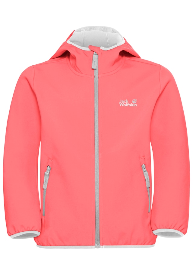 Jack Wolfskin Softshelljacke »FOURWINDS JACKET KIDS« mit Kapuze für Kinder, mit Kapuze, wasserabweisend