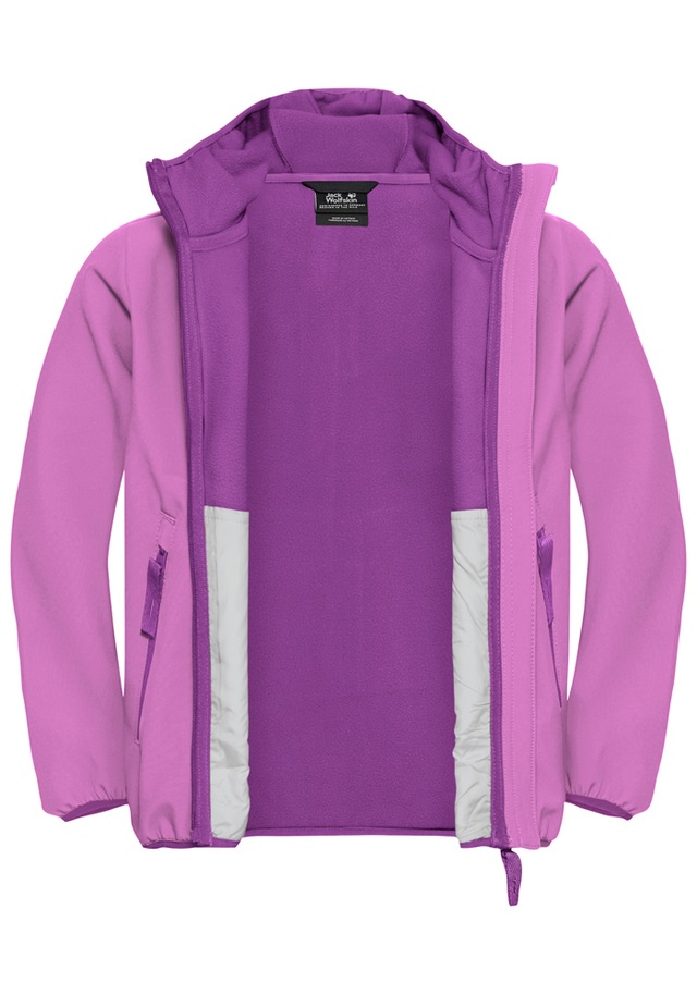 Jack Wolfskin Softshelljacke »FOURWINDS JACKET KIDS« mit Kapuze für Kinder, mit Kapuze, wasserabweisend