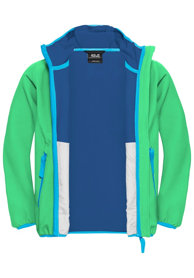 Jack Wolfskin Softshelljacke »FOURWINDS JACKET KIDS« mit Kapuze für Kinder, mit Kapuze, wasserabweisend
