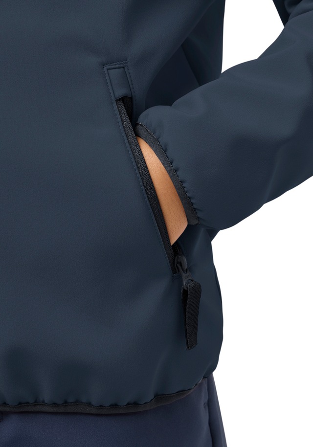Jack Wolfskin Softshelljacke »FOURWINDS JACKET KIDS« mit Kapuze für Kinder, mit Kapuze, wasserabweisend