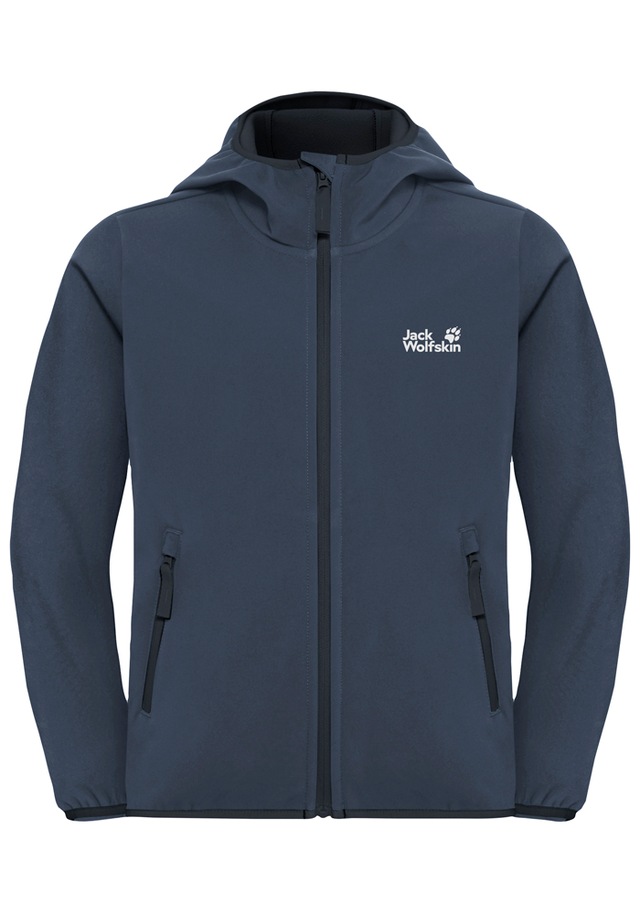 Jack Wolfskin Softshelljacke »FOURWINDS JACKET KIDS« mit Kapuze für Kinder, mit Kapuze, wasserabweisend