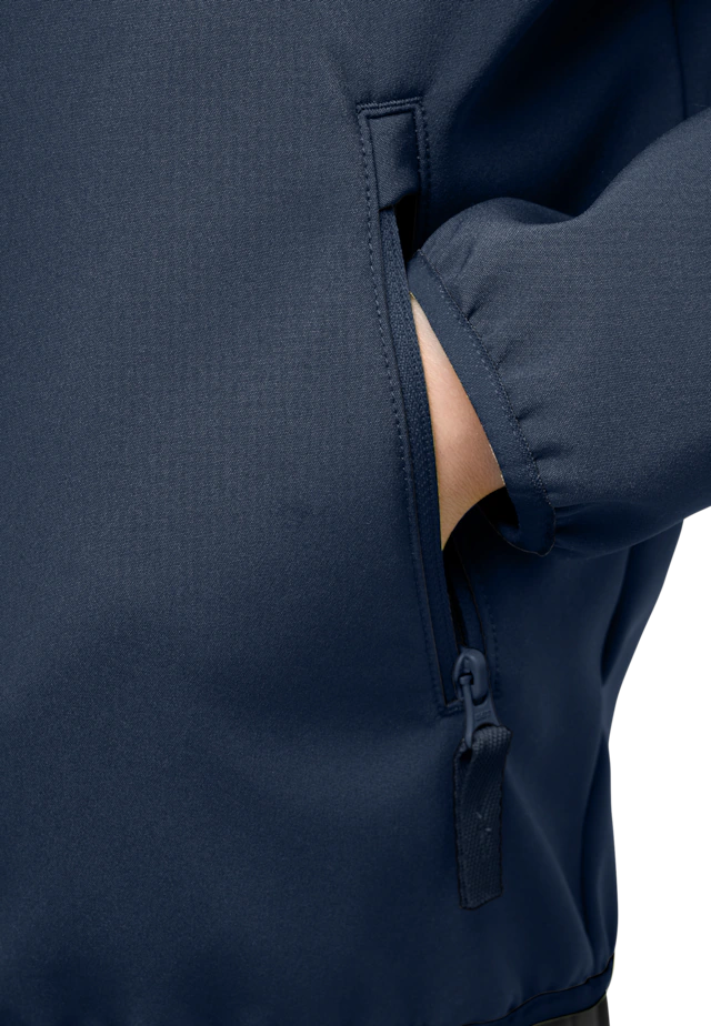 Jack Wolfskin Softshelljacke »FOURWINDS JACKET KIDS« mit Kapuze für Kinder, mit Kapuze, wasserabweisend