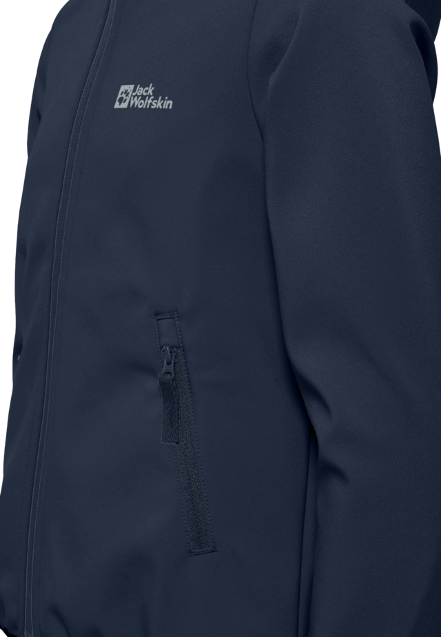 Jack Wolfskin Softshelljacke »FOURWINDS JACKET KIDS« mit Kapuze für Kinder, mit Kapuze, wasserabweisend