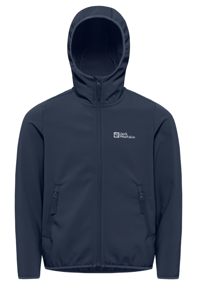 Jack Wolfskin Softshelljacke »FOURWINDS JACKET KIDS« mit Kapuze für Kinder, mit Kapuze, wasserabweisend