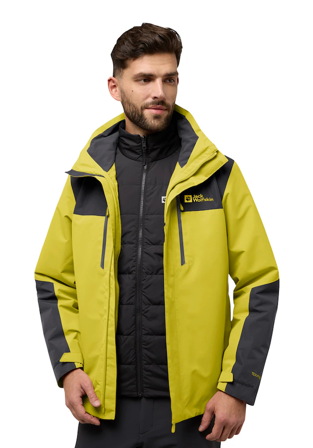 Jack Wolfskin 3-in-1-Funktionsjacke »JASPER 3IN1 JKT M« mit Kapuze mit abnehmbarer, gefütterter Kapuze, wasserdicht