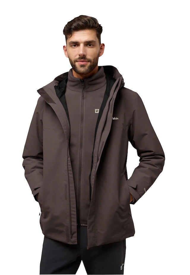 Jack Wolfskin 3-in-1-Funktionsjacke »ALTENBERG 3IN1« mit Kapuze mit gefütterter Kapuze, wasserabweisend, windabweisend
