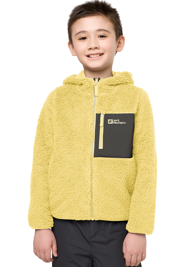 Jack Wolfskin Fleecejacke »ICE CURL HOOD JACKET K« mit Kapuze mit Kapuze, aus Polyester-Fleece, in normaler Schnittform