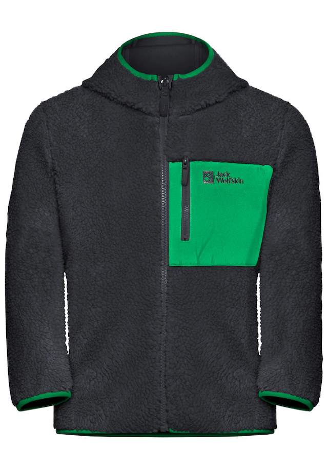 Jack Wolfskin Fleecejacke »ICE CURL HOOD JACKET K« mit Kapuze mit Kapuze, aus Polyester-Fleece, in normaler Schnittform