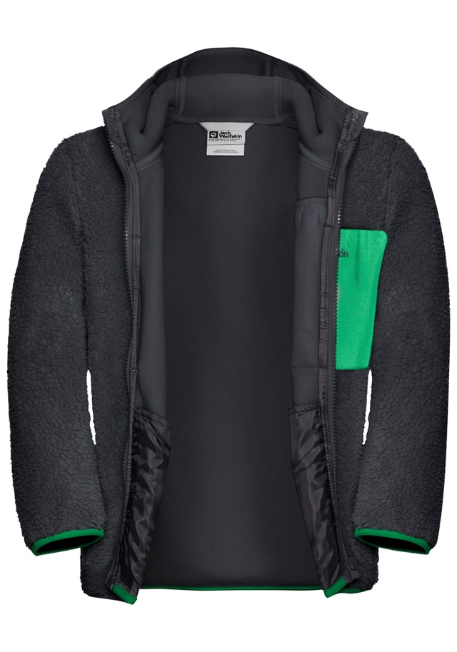 Jack Wolfskin Fleecejacke »ICE CURL HOOD JACKET K« mit Kapuze mit Kapuze, aus Polyester-Fleece, in normaler Schnittform