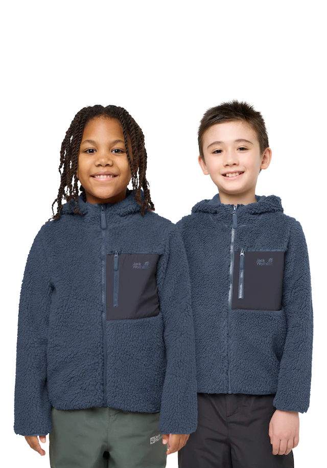 Jack Wolfskin Fleecejacke »ICE CURL HOOD JACKET K« mit Kapuze mit Kapuze, aus Polyester-Fleece, in normaler Schnittform