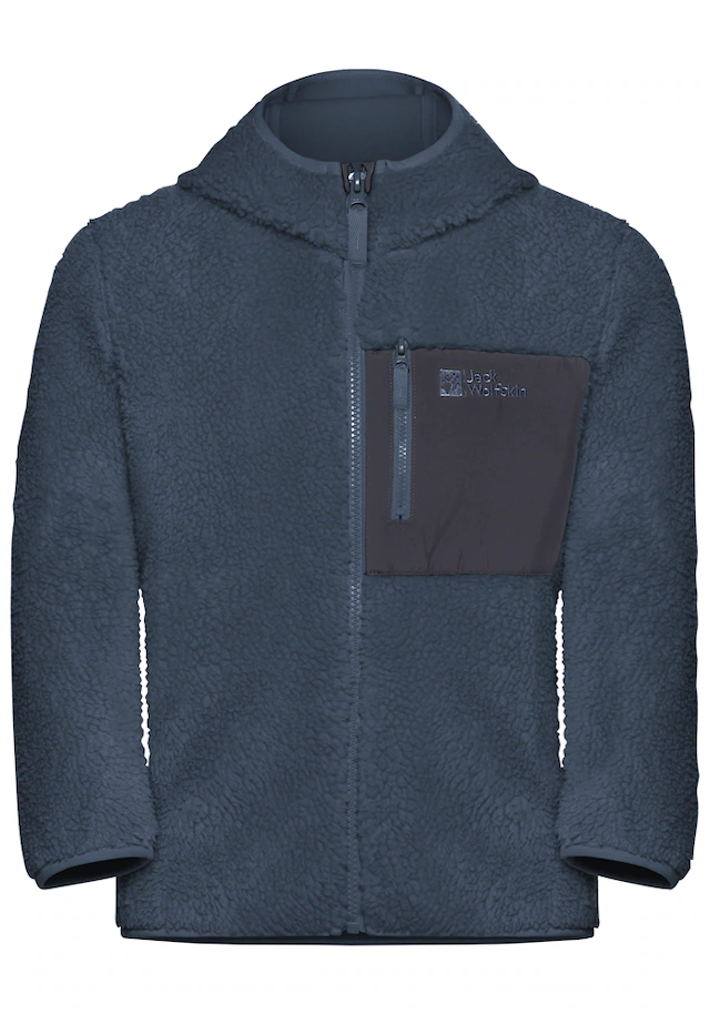 Jack Wolfskin Fleecejacke »ICE CURL HOOD JACKET K« mit Kapuze mit Kapuze, aus Polyester-Fleece, in normaler Schnittform