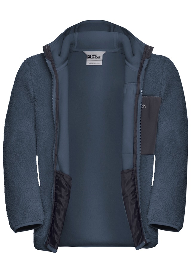 Jack Wolfskin Fleecejacke »ICE CURL HOOD JACKET K« mit Kapuze mit Kapuze, aus Polyester-Fleece, in normaler Schnittform