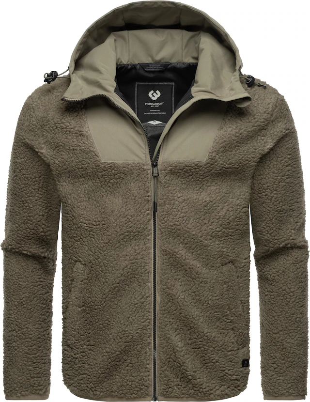 Ragwear Fleecejacke »Adar« mit Kapuze Angesagte Herren Plüschjacke mit hohem Kragen