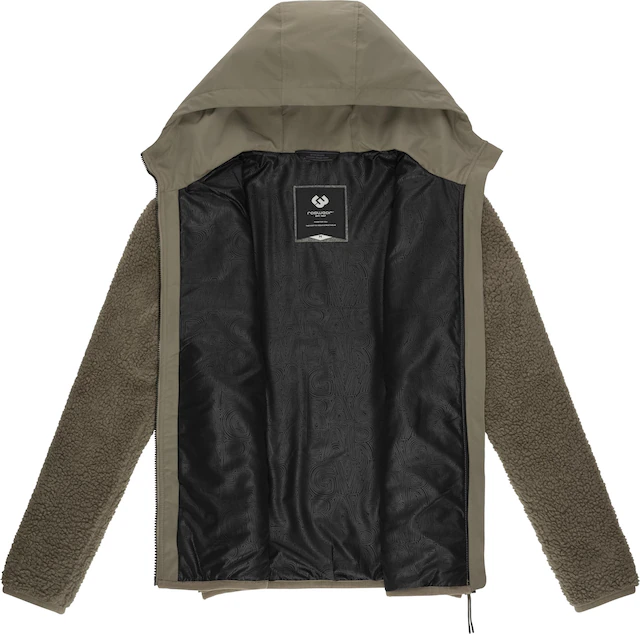 Ragwear Fleecejacke »Adar« mit Kapuze Angesagte Herren Plüschjacke mit hohem Kragen