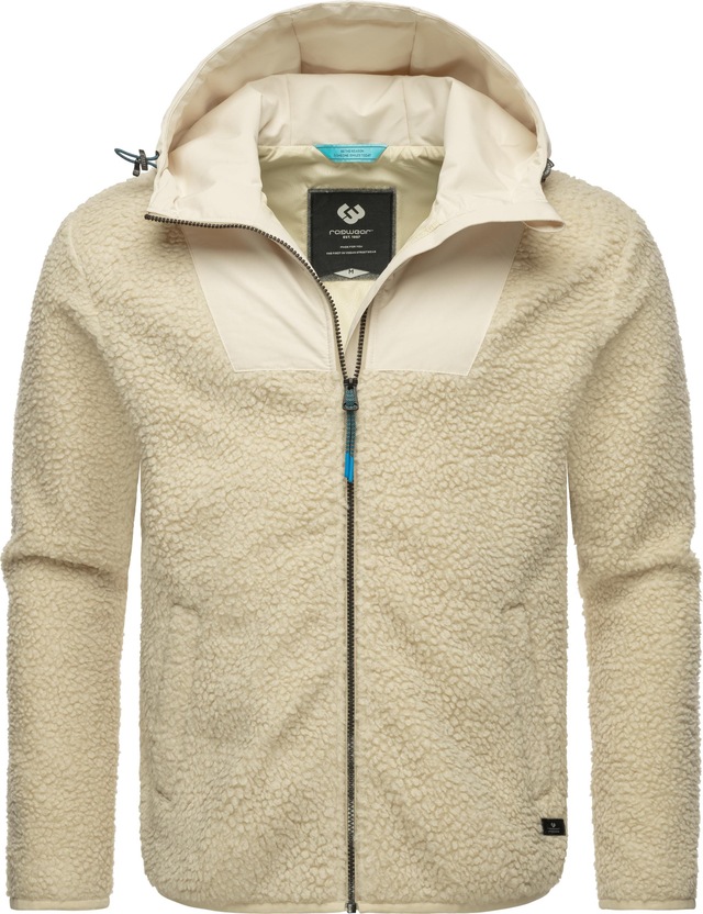 Ragwear Fleecejacke »Adar« mit Kapuze Angesagte Herren Plüschjacke mit hohem Kragen