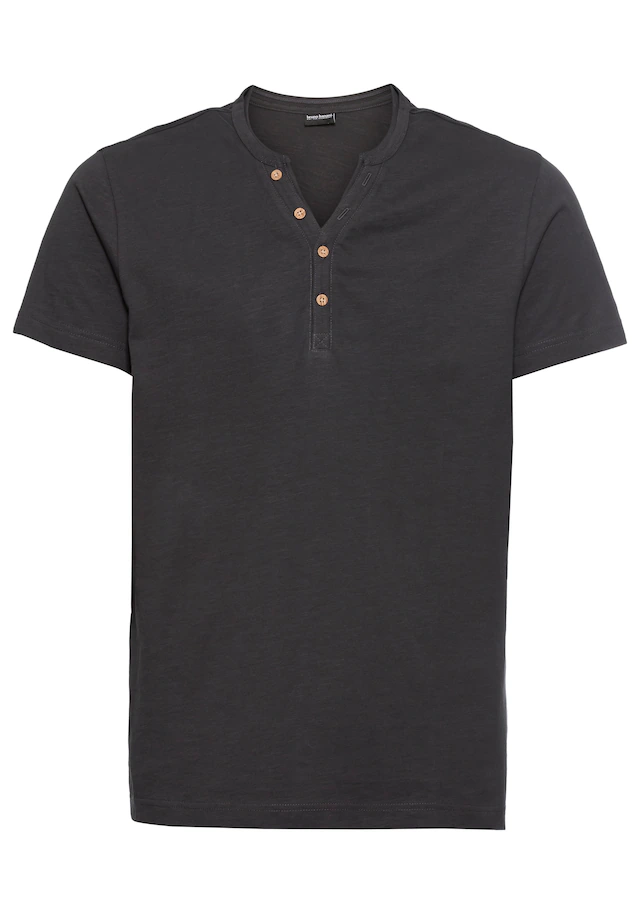 Bruno Banani T-Shirt Mit geknöpften V-Ausschnitt