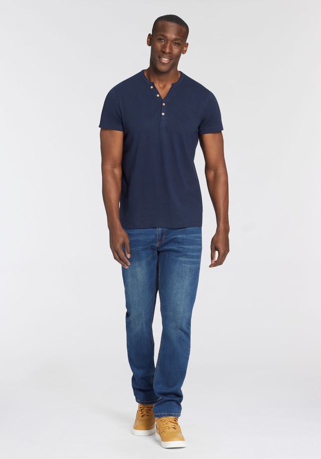 Bruno Banani T-Shirt Mit geknöpften V-Ausschnitt